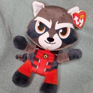 Marvel‎ Rocket Ty Beanie Babies Raccoon Plush Toy
